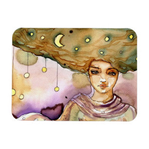 Abstract portrait and pretty woman magnet