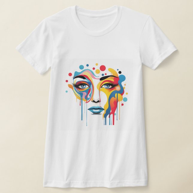abstract portrait drawing of a girl T-Shirt (Laydown)
