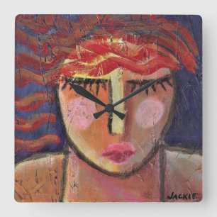 Abstract Portrait of a Woman Large Clock