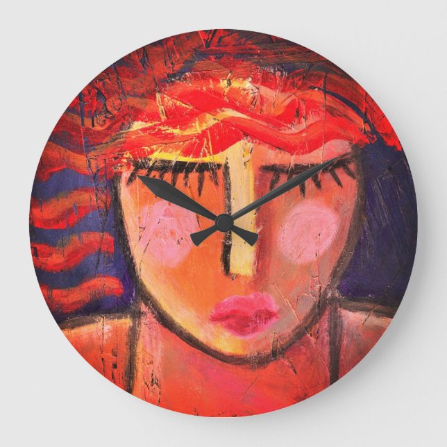 Abstract Portrait of a Woman Large Clock (Front)