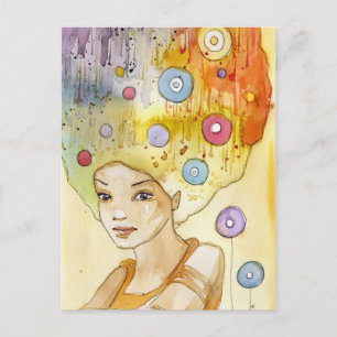 Abstract portrait postcard