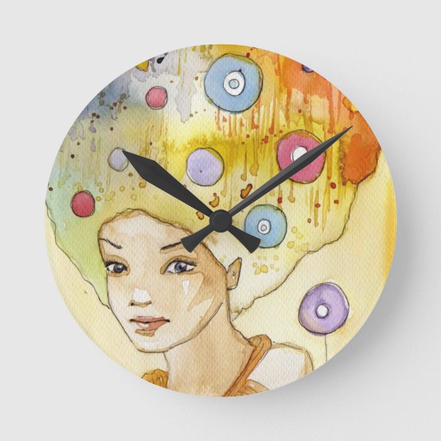 Abstract portrait round clock (Front)