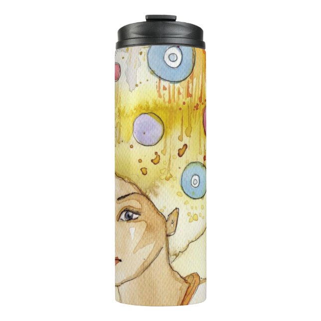 Abstract portrait thermal tumbler (Front)