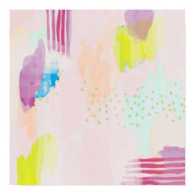 Abstract Poster Print Blush Multi