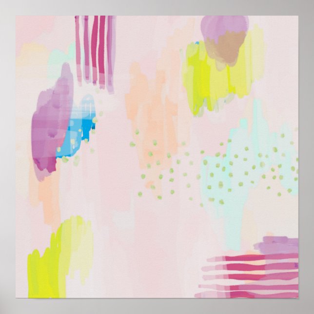 Abstract Poster Print Blush Multi (Front)