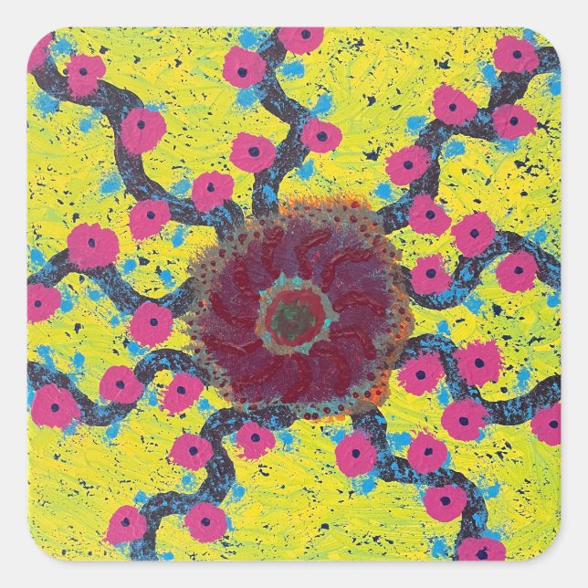 Abstract Poster Square Sticker (Front)
