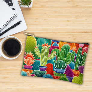 Abstract Potted Cacti  Accessory Pouch