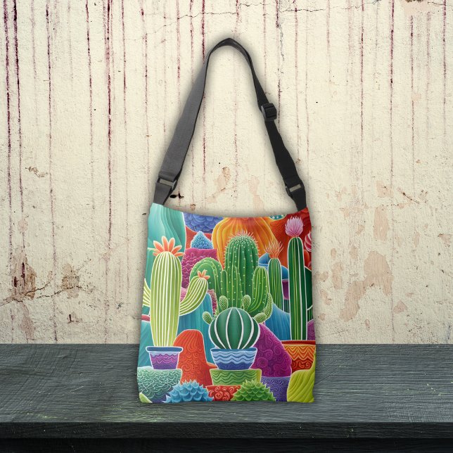 Abstract Potted Cacti Crossbody Bag (Creator Uploaded)