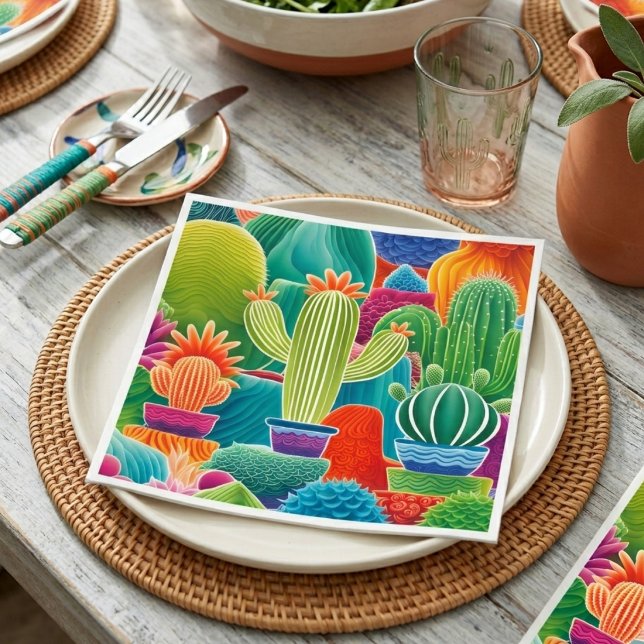 Abstract Potted Cacti Napkin (Creator Uploaded)