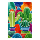 Abstract Potted Cacti