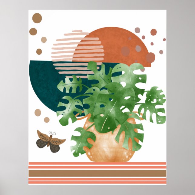 Abstract Potted Plant Wall Art (Front)