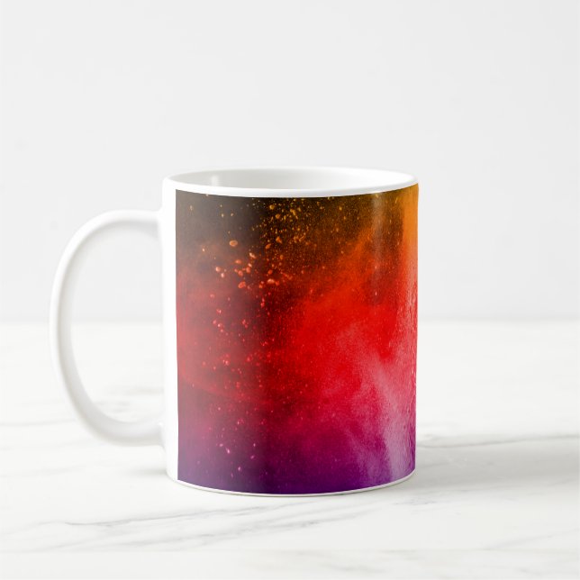Abstract powder splatted background, Freeze motion Coffee Mug (Left)