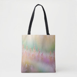 Abstract Prairie Flowers Field Tranquil Nature Art Tote Bag