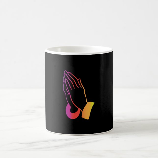 Abstract Praying Hands Illustration Coffee Mug (Center)