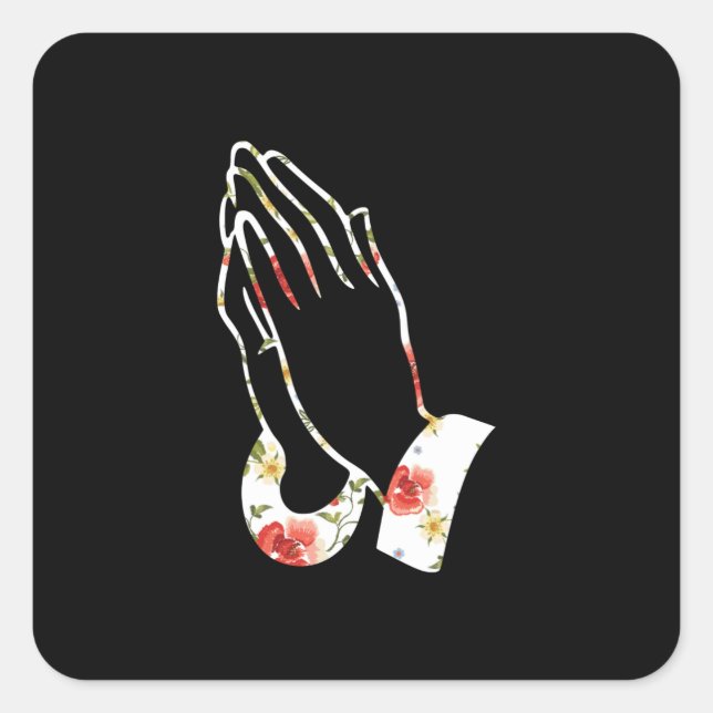Abstract Praying Hands Illustration Square Sticker (Front)