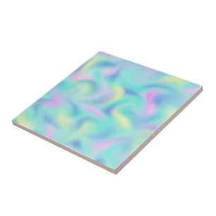 Abstract Pretty Pastel Swirls Pattern Ceramic Tile