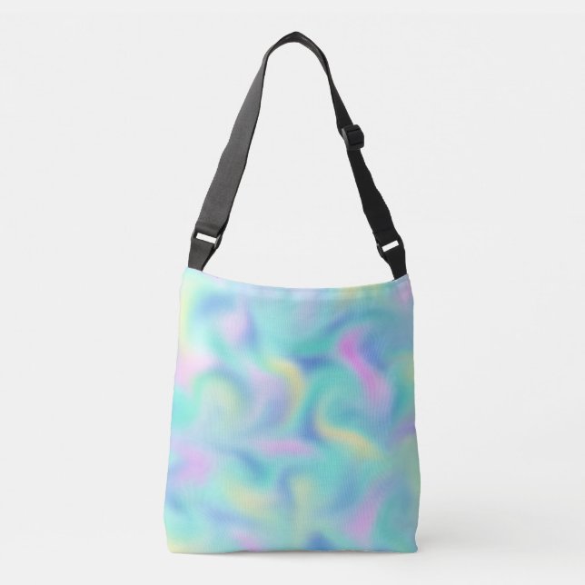 Abstract Pretty Pastel Swirls Pattern Crossbody Bag (Front)