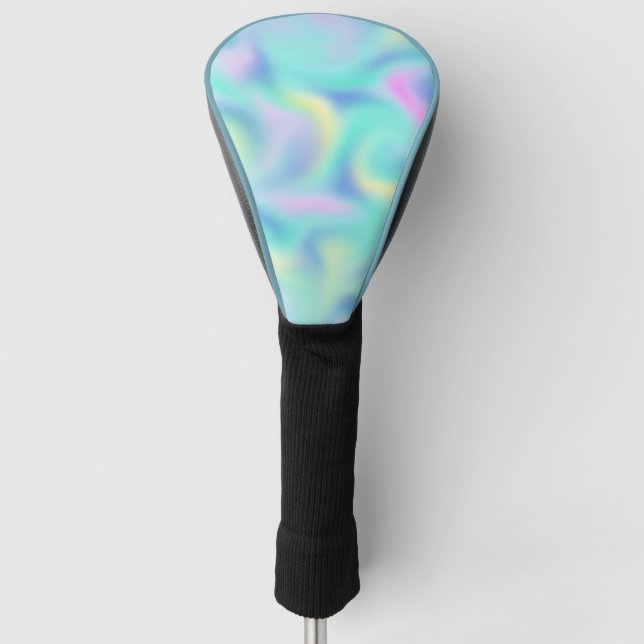 Abstract Pretty Pastel Swirls Pattern Golf Head Cover (Front)