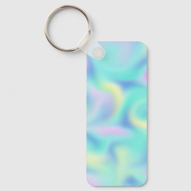 Abstract Pretty Pastel Swirls Pattern Key Ring (Front)