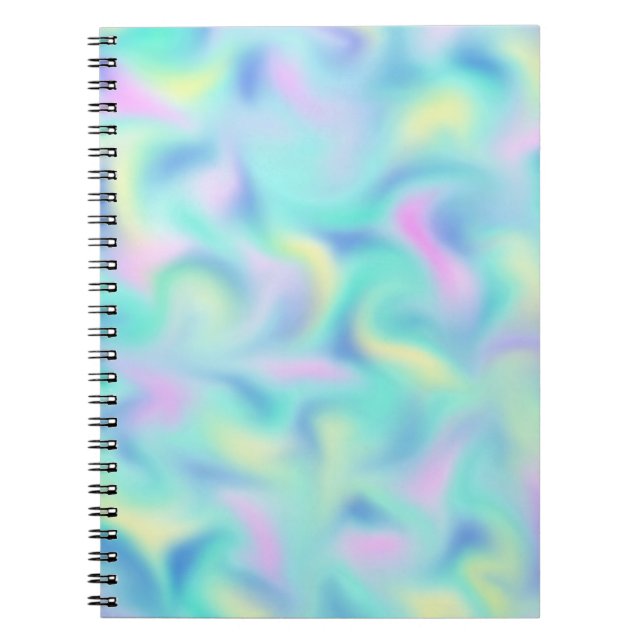 Abstract Pretty Pastel Swirls Pattern Notebook (Front)