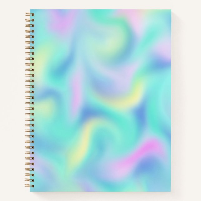 Abstract Pretty Pastel Swirls Pattern Notebook (Front)
