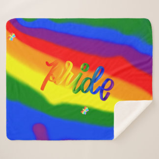 Abstract Pride Rainbow Sherpa Blanket