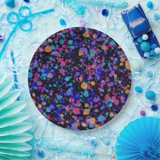 Abstract Print: Distant Galaxies Paper Plate (Party)