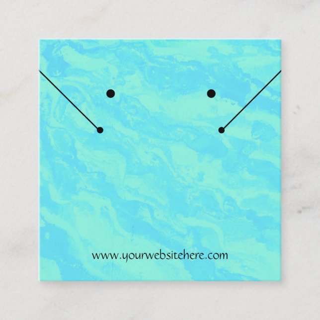 Abstract Print Seafoam Green Jewellery Display Car Square Business Card (Front)