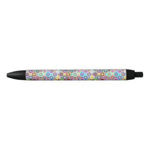 Abstract prismatic circles black ink pen
