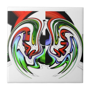 Abstract Profile Art Print Ceramic Tile