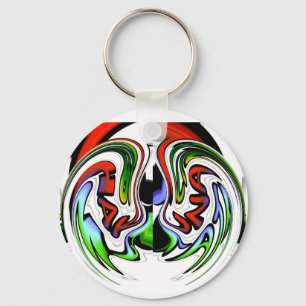 Abstract Profile Art Print Key Ring