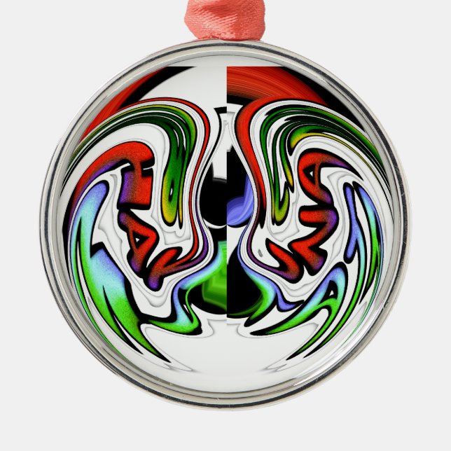 Abstract Profile Art Print Metal Ornament (Front)