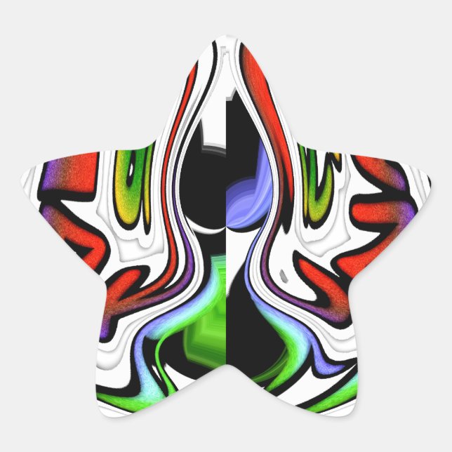 Abstract Profile Art Print Star Sticker (Front)