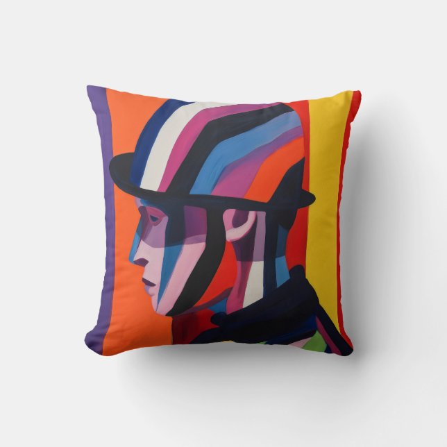 Abstract Profile with Bowler Hat Cushion (Front)