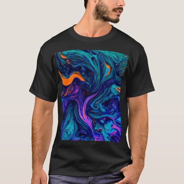 Abstract psychedelic Colours Throw Pillow T-Shirt (Front)