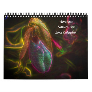 Abstract Psychedelic Flowers And Nature Art Calendar