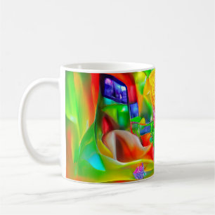 Abstract Psychedelic Flowers Coffee Mug