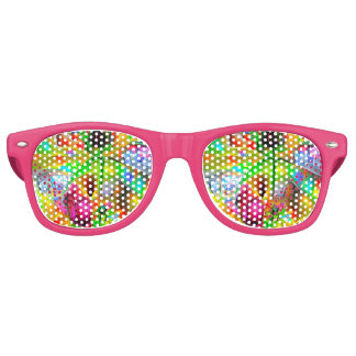 Abstract Psychedelic Flowers  Retro Sunglasses