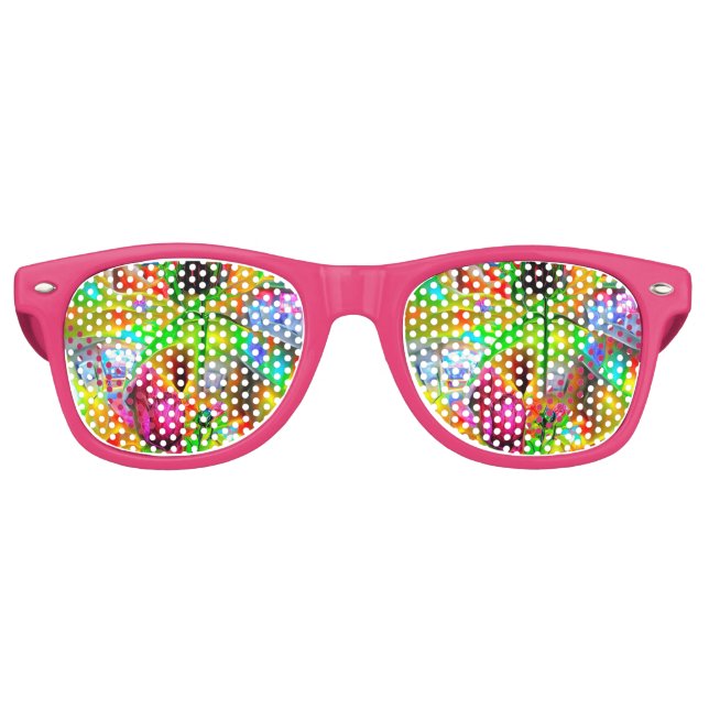 Abstract Psychedelic Flowers  Retro Sunglasses (Front)
