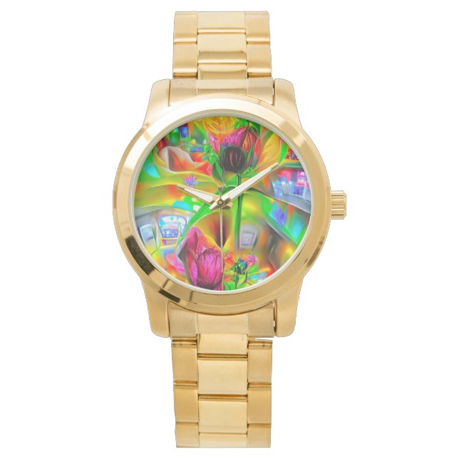 Abstract Psychedelic Flowers  Watch (Front)