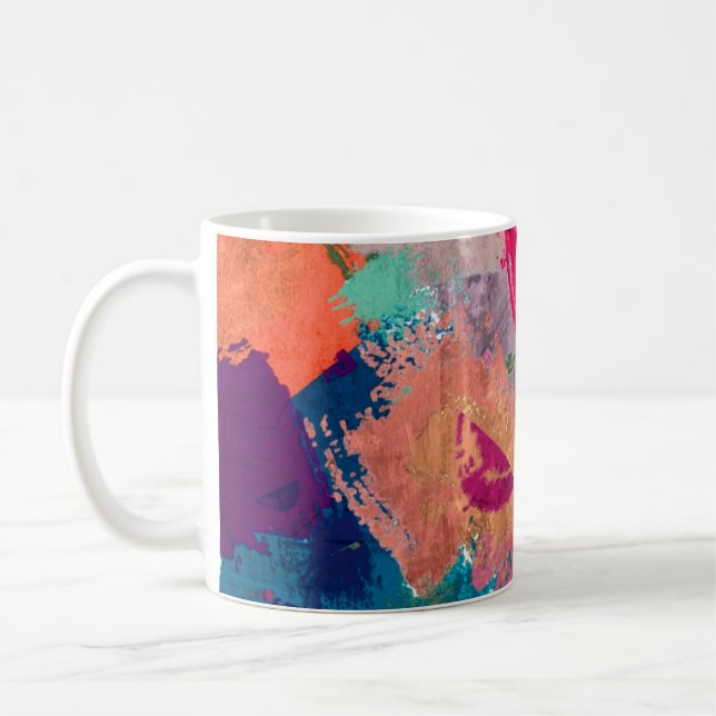 abstract psychedelic fractal background from blurr coffee mug (Left)