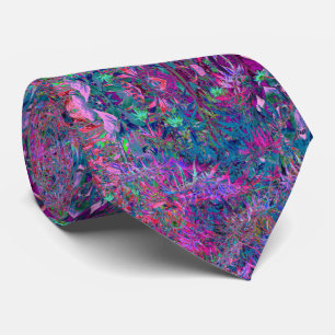 Abstract Psychedelic Rainbow Colours Foliage Garde Tie