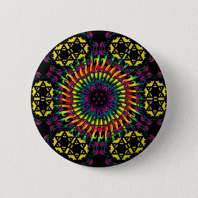 Abstract / Psychedelic Spiral Vortex 6 Cm Round Badge (Front)