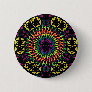 Abstract / Psychedelic Spiral Vortex 6 Cm Round Badge