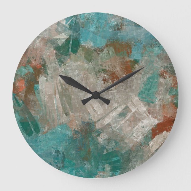 Abstract Psychedelic Strokes Texture. Large Clock (Front)