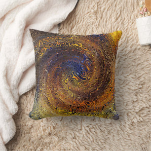 Abstract  Psychedelic Swirl Pattern Colourful Art Cushion