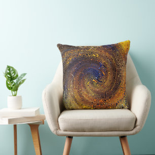 Abstract Psychedelic Swirl Pattern Colourful Art Cushion