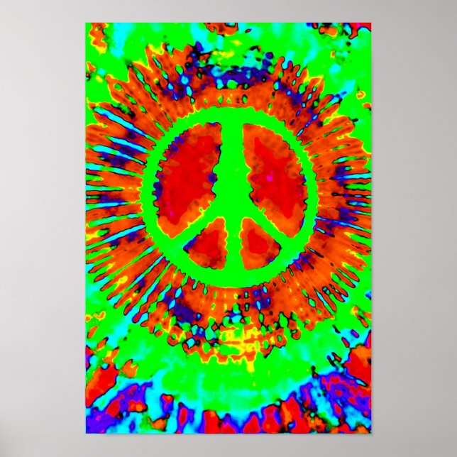 Abstract Psychedelic Tie-Dye Peace Sign (Front)