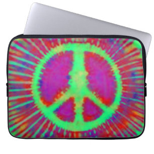 Abstract Psychedelic Tie-Dye Peace Sign Laptop Sleeve