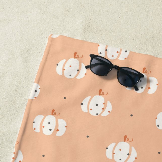 Abstract Pumpkin Pattern Beach Towel (In Situ)